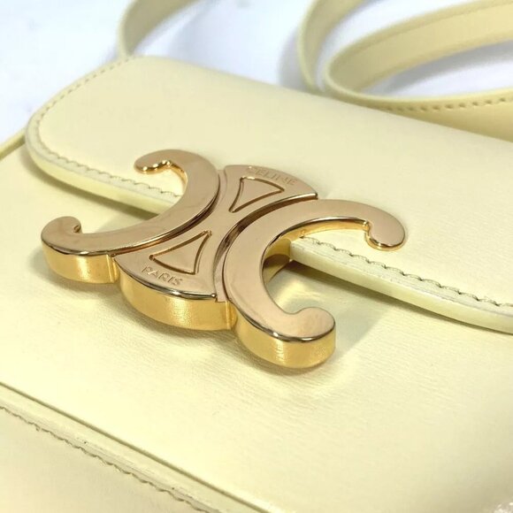 CELINE 10I513DPV.11OY Shiny calfskin mini triomphe Micro Pochette Shoulder Bag - Picture 8 of 14